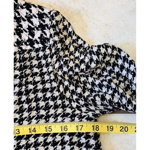 Anthropologie Maeve Size S Sterling Houndstooth Tunic Dress Ballon Sleeve Boho - Picture 12 of 16